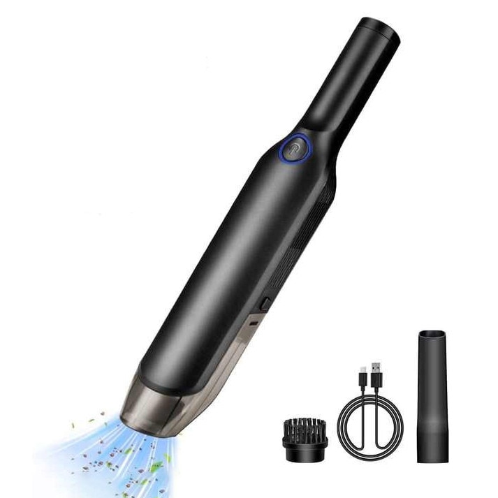 Aspirator Portabil pentru Casa si Masina, ORBER, fara fir, cu motor periat, aspirator umed si uscat, 13000 Pa, 3 baterii reincarcabile de 2000 Mah, 40 W, hepa de curatare detasabil, negru