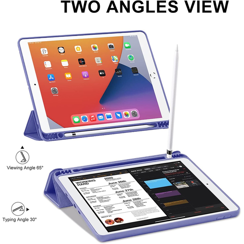 Husa tableta, Kosiil®, pentru iPad Air 3, iPad Pro, 10.2/10.5', cu suport pentru creion, protectie completa, mov