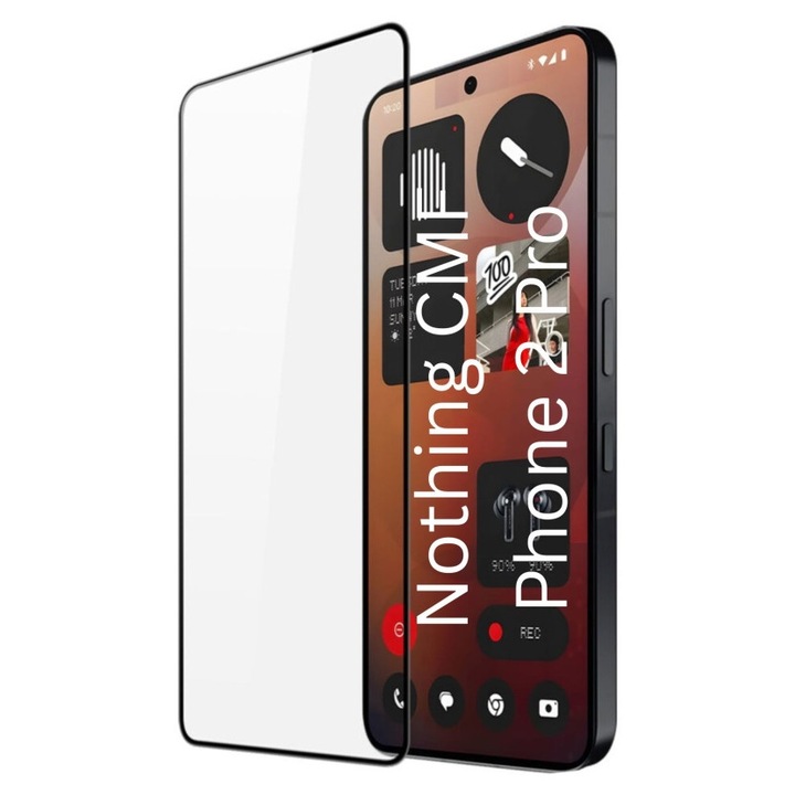 Folie pentru Nothing CMF Phone 2 Pro, SKYDDAR INNOVATION, Sticla Securizata, Ultra HD, Protectie 111D, Montare Simpla, set cu sticker, Transparent