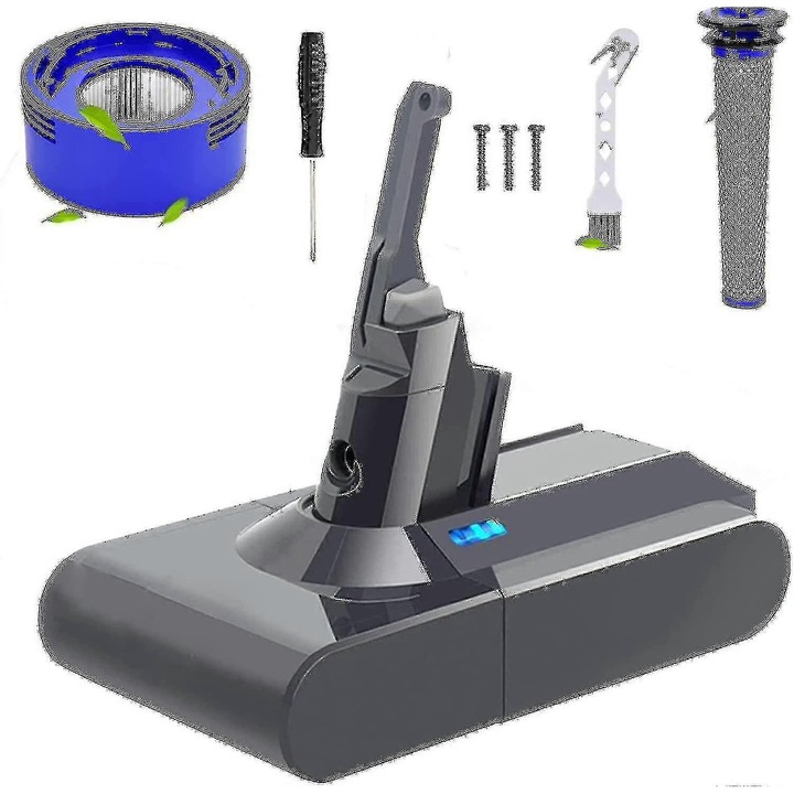 Baterie V8 compatibila 21.6V 6000mAh pentru aspirator fara fir, set de accesorii