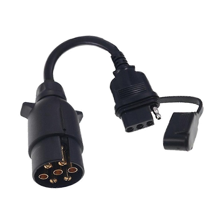 Adaptor remorca 7 pini european la 4 pini american, negru, din ABS, pentru vehicule