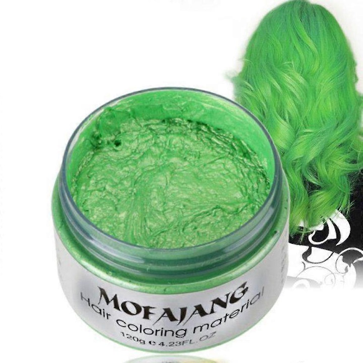 Восък за коса, Mofajang, 120гр, твърда текстура, зелен цвят