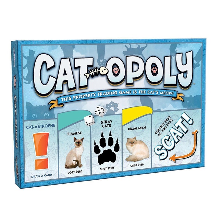 Társasjáték Cat-Opoly, 2-6 játékos, 60+ perc, többszínű