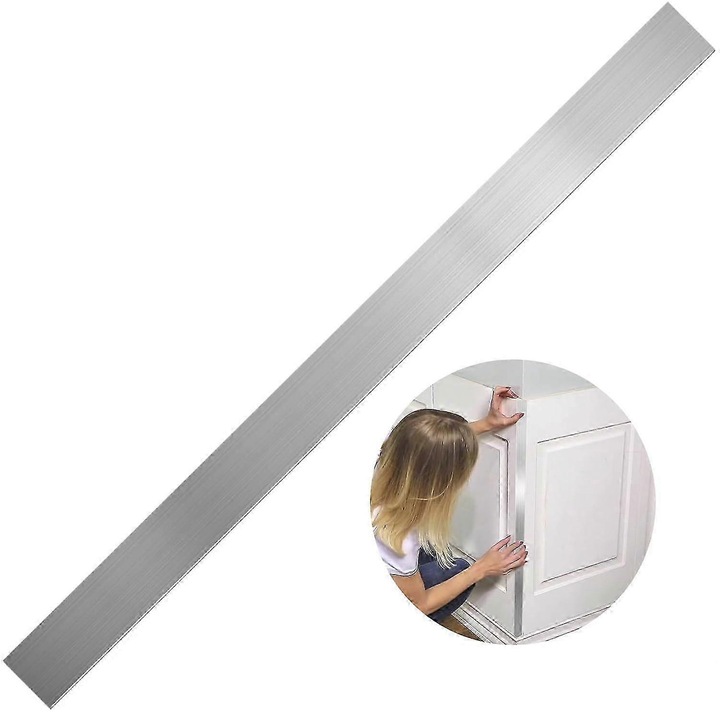 Banda decorativa din otel inoxidabil, 31.1x5.1cm, finisaj lucios, rezistent la apa