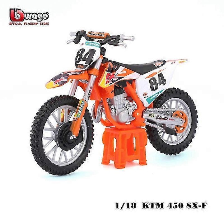 Играчка мотоциклет 1:18, 250 Duke, 450 SX-F, сплав, многоцветен