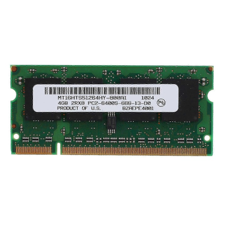 Памет за лаптоп DDR2 4GB 800Mhz PC2 6400 SODIMM 200 пина, размер 7x3cm, различни цветове