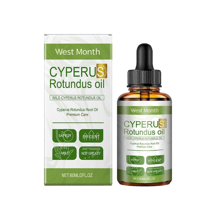 Ulei cosmetic din ulei de Cyperus rotundus 60ml, reduce cresterea parului, calmeaza pielea, set 2 bucati