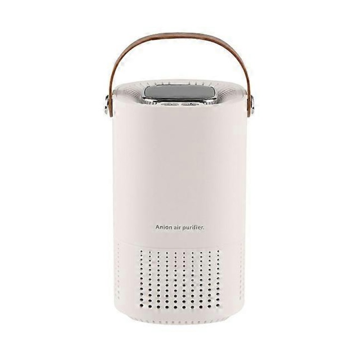 Purificator de aer portabil, generator de ioni negativi, alb, 88x83x137mm, set cu cablu USB si tablete aromaterapie