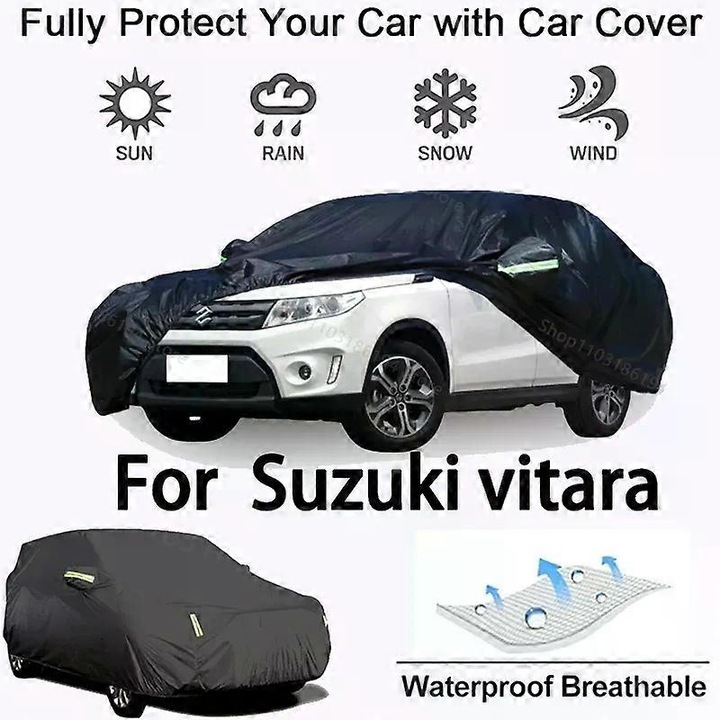 Покривало за кола за Vitara, водоустойчиво, защита от сняг и слънце, 210D Oxford, черно