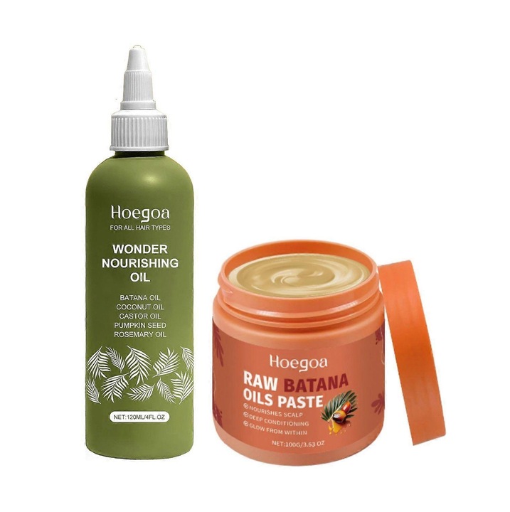 Сурово масло от Батана - Комплект маска за скалп и масло-серум, Гъсто, Унисекс