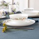 Farfurie plata AMBITION Bloom, 24cm, sticla opal, model floral