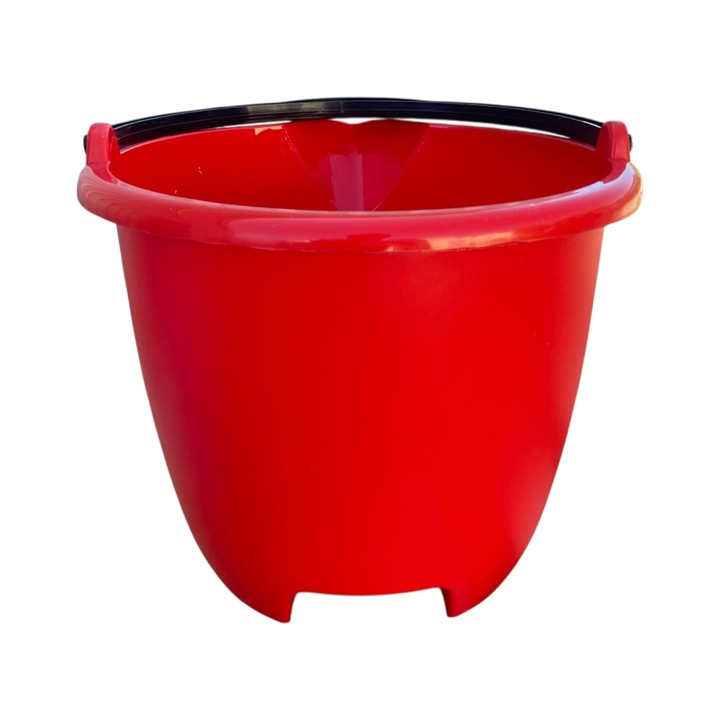 Găleată plastic 5L roșie, Natalia Design, maner ergonomic, versatilă