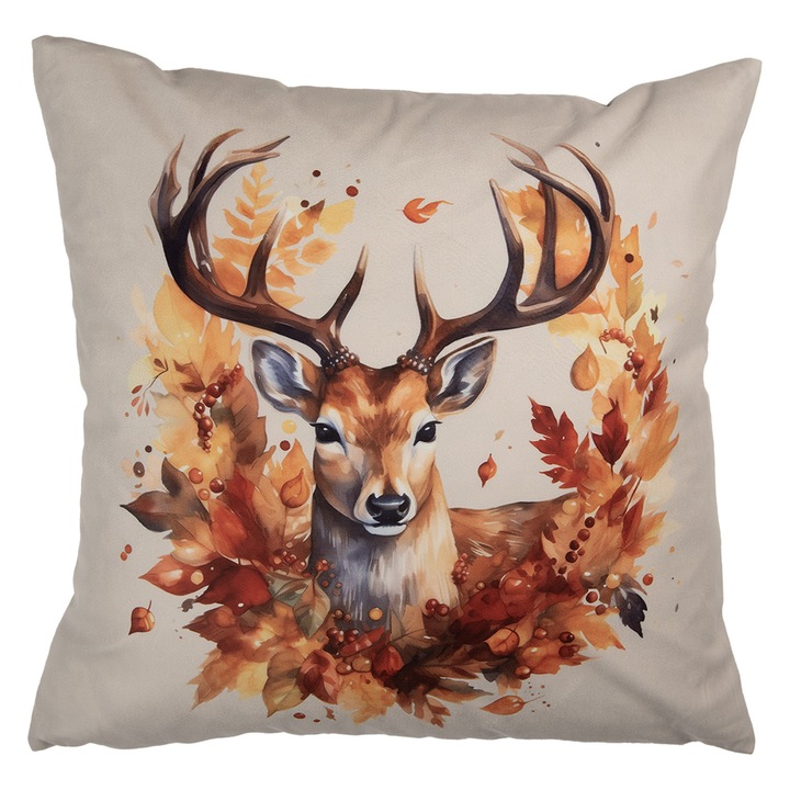 Fata perna textil bej maro Ren 45x45 cm