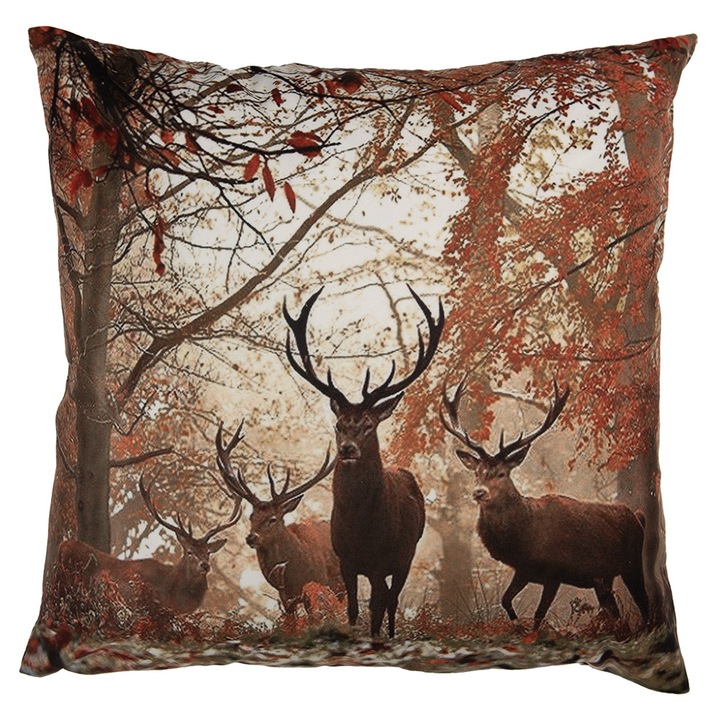 Fata perna textil bej maro Reni 45x45 cm