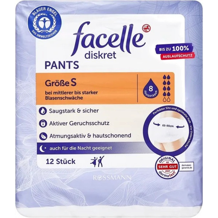 Пакет пелени, висока абсорбция, размер S, обиколка на талията 65-90 см, 12 броя