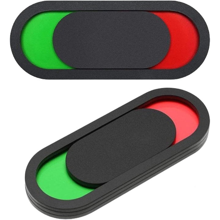 Set 2 semne glisante ComResi®, negru verde rosu, oval 10x4cm