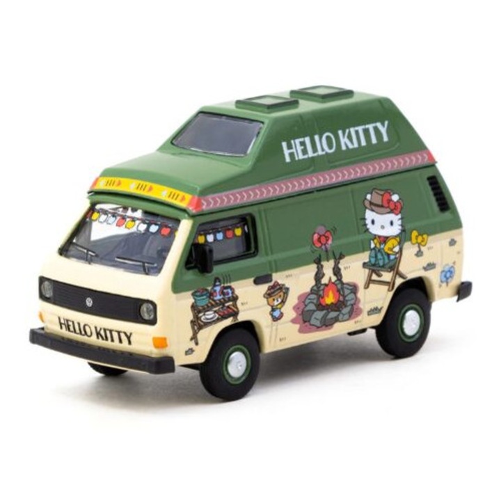 Autómodell Volkswagen T3 Van Hello Kitty Camping 1:64 Tarmac Works
