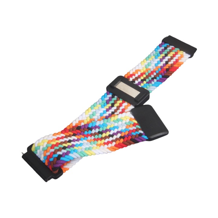 Curea ceas impletita magnetica compatibil Garmin FENIX 5 / 6 / 6 Pro / 7 / 7 Pro, KATITFENXK®, 22mm, Curcubeu