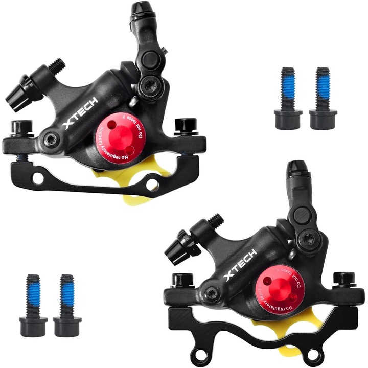 Комплект хидравлични дискови спирачки HB-100, 2 части, предни/задни, черни, за планински и електрически велосипеди