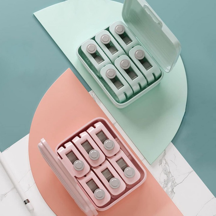 Paplanrögzítő kapcsok, 12 db-os készlet, csúszásmentes kialakítás, rózsaszín-zöld