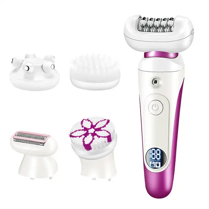 Епилатор за жени, водоустойчив, 5-в-1 тример за бикини зона, обезкосмяване под мишниците, епилатор, самобръсначка, самобръсначка за лице, четка за лице, лицева