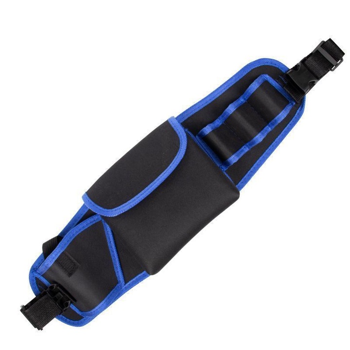 Szerszámöv, fúrótartó, rendszerező villanyszerelőknek, vízvezeték-szerelőknek, ezermestereknek, fekete, Oxford anyag