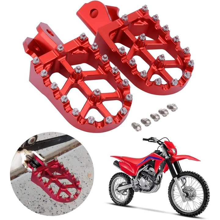 Off-road motorkerékpár lábváltó karok, 17 fog, Y-alakú szerkezet, eloxált alumínium, piros, szett