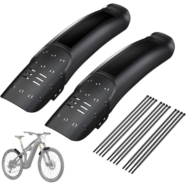 Set 2 aparatori de noroi pentru bicicleta MTB, 26"-29", design semi-circular, rezistente la apa, usor de instalat