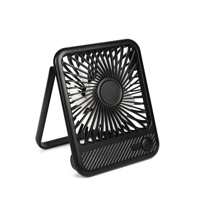 USB asztali ventilátor, 5 hüvelykes, 3 állítható sebesség, kompakt kialakítás, 180°-ban dönthető, csendes