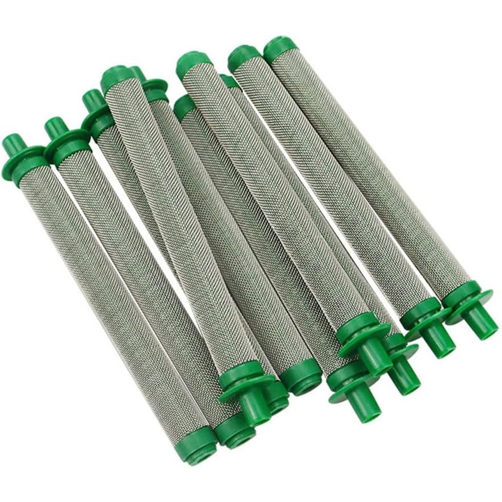 Set de 10 filtre din otel inoxidabil 304 pentru pistol de vopsit airless, accesorii vopsire, durabilitate, finisaj curat