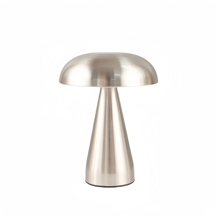 Hordozható LED lámpa, fém, 3 szín, érintésvezérlés, 3 fényerősségi szint, ezüst