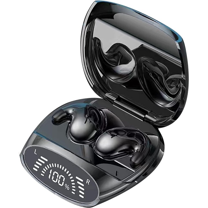 Vezeték nélküli, láthatatlan fülhallgató, oldalt fekvéshez, Bluetooth 5.2, 7 óra üzemidő, töltőtokkal