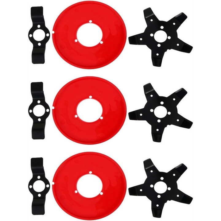 Cap de taiere pentru masina de tuns iarba, set 3 piese, 6 inch, design eficient, utilizare versatila