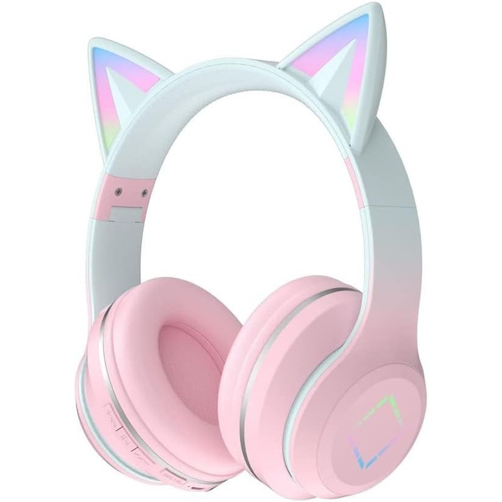 Gyermek fejhallgató, Bluetooth, 3.5mm, Rózsaszín