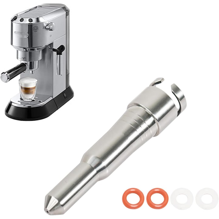 Set 2 piese duza de abur din otel inoxidabil 304 pentru aparate de cafea Delonghi, rezistenta, usor de curatat