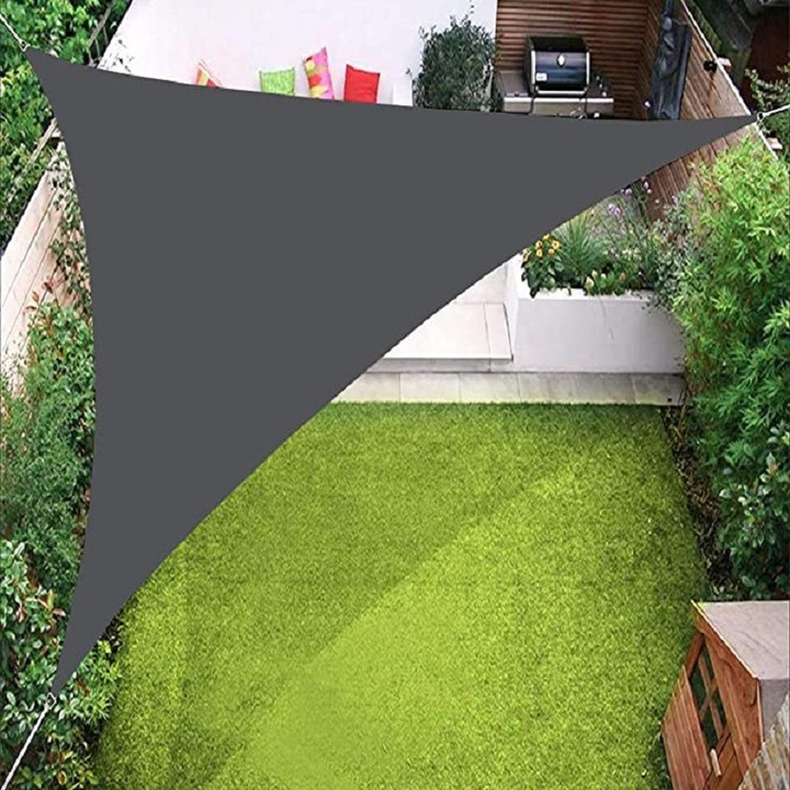 Panza de umbra triunghiulara 3x3x3m impermeabila, protectie UV pentru terasa, gradina, exterior, gri antracit