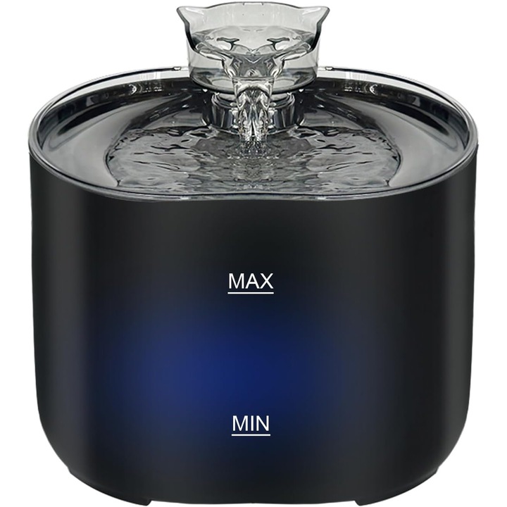 Fantana de apa pentru animale de companie, pentru baut in interior si exterior, apa proaspata automata, capacitate 2,2 litri, ultra-silentioasa, filtrata si eficienta