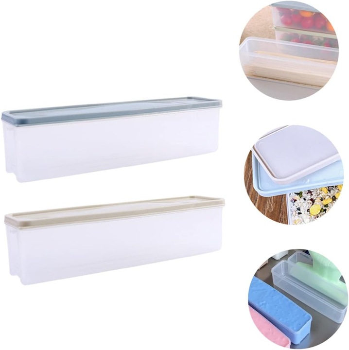 2 darabos jégkockatartó készlet, világoszöld és kék, multifunkcionális tészta- és tárolóedények