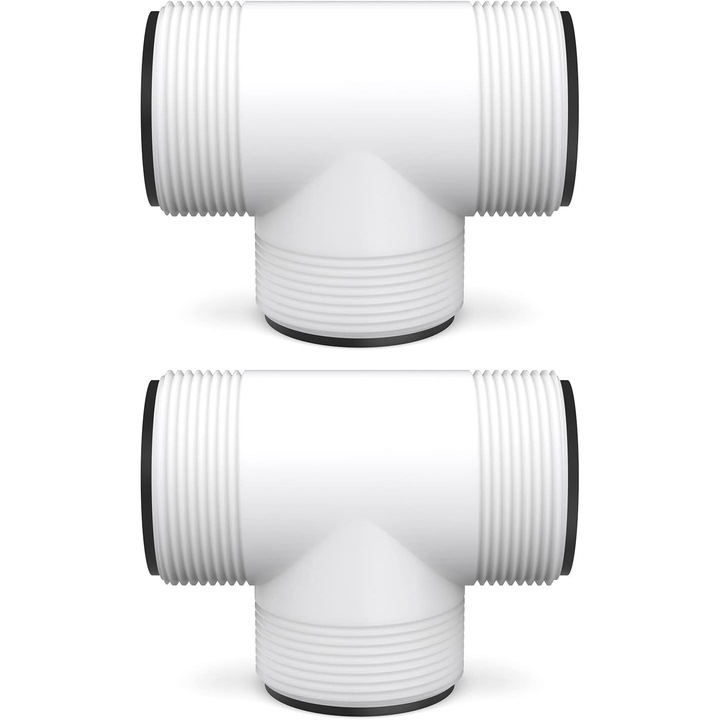 T-образен съединител за маркуч за басейн 1,5 инча, 2 броя, съвместим с Intex и Coleman, плътен дизайн