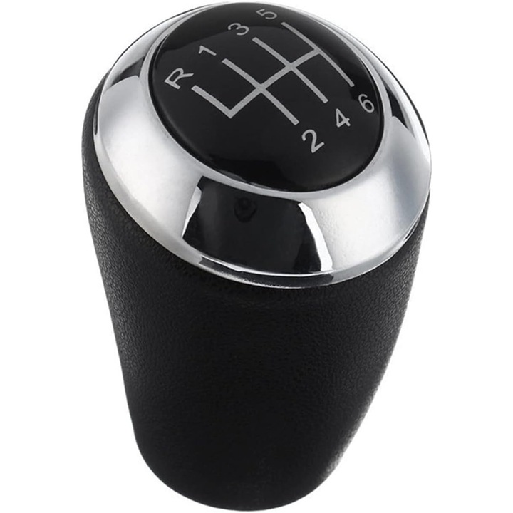 Кожена топка за скоростен лост, 6 скорости, хром, за Mazda 3 BK BL CW 6 5 3 Series CX-7 MX-5