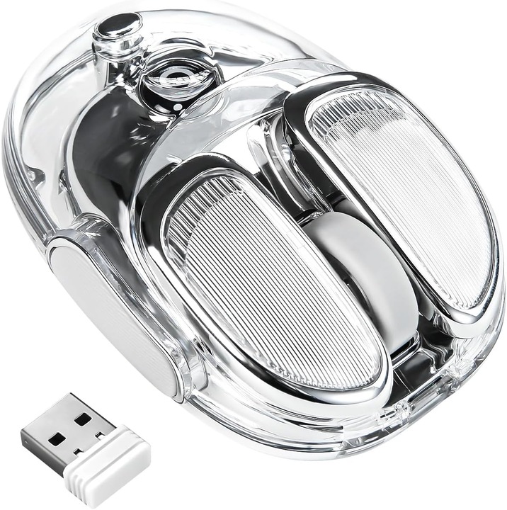 Mouse wireless Q9, dual mode 2.4G/BT, 4 dpi ajustabile, iluminare RGB, 500 mAh, portabil