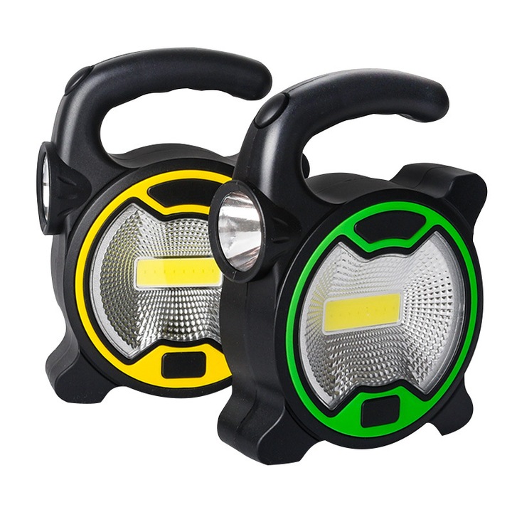 Set de 2 lanterne de camping portabile, LED, rezistente la apa, 3AA, lumina puternica, utilizare in aer liber