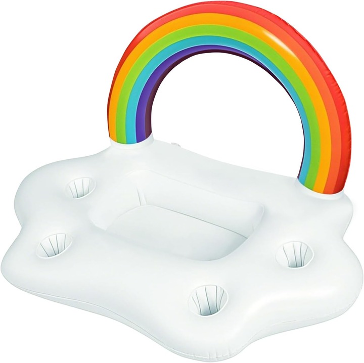 Плаващ бар за напитки, дизайн Rainbow Cloud, 4 отделения, 95x60см, многоцветен