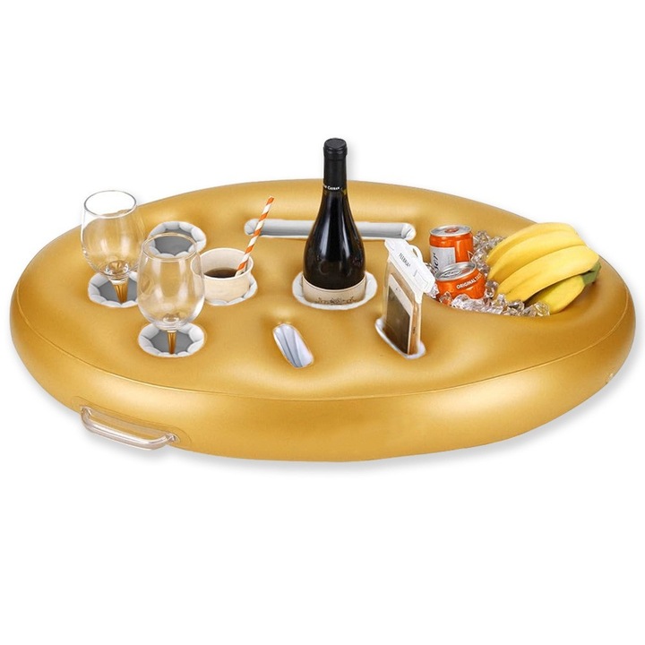 Italtartók, prémium design, PVC, sárga, medencés és tengerparti partikhoz