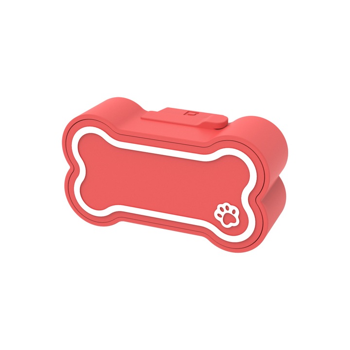 Dispozitiv anti-pierdere pentru caini, tracker de localizare, actualizari de locatie, silicon, roz