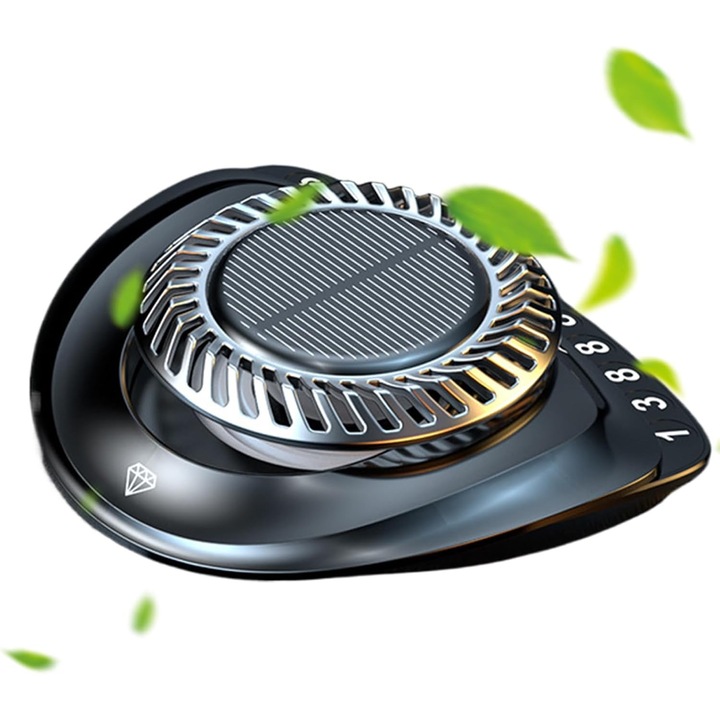 Napenergiás, forgó autós illatosító, rendszám design, illatos légtisztító