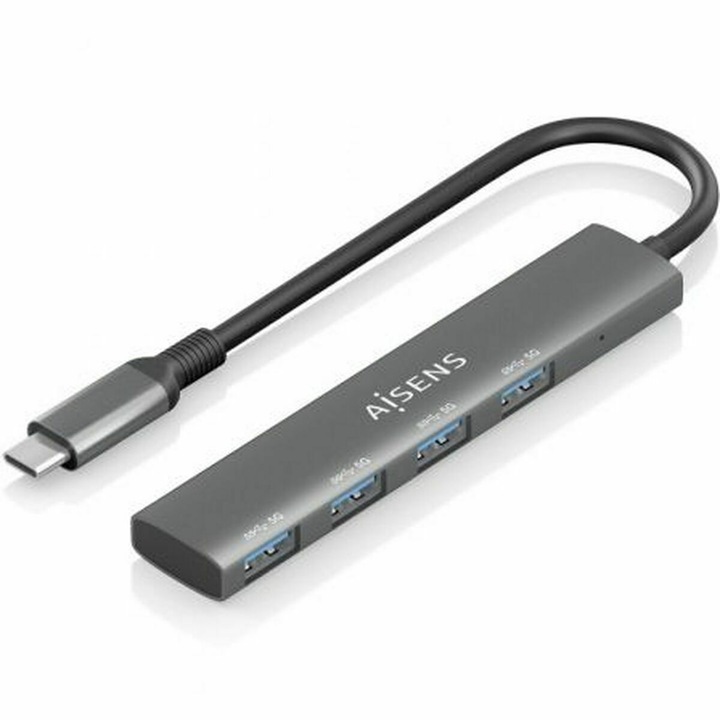 USB хъб Aisens A109-0943, 4x USB 3.2, сив