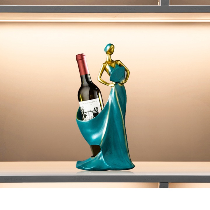 Borosüveg tartó, elegáns dizájn, 35,5x17 cm, irodai vagy otthoni dekoráció