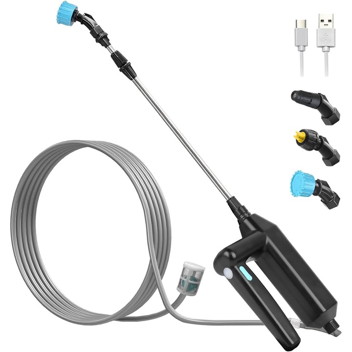 Pulverizator electric pentru gradina 7.4V, lance telescopica, 3 duze, 8m furtun, set
