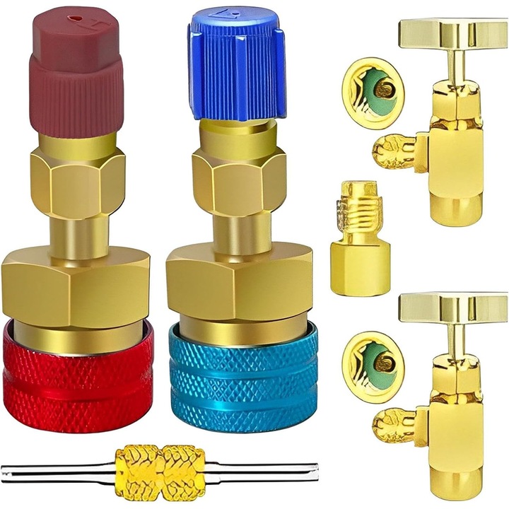Adaptor R1234yf la R134a, set de racordare rapida, din alama